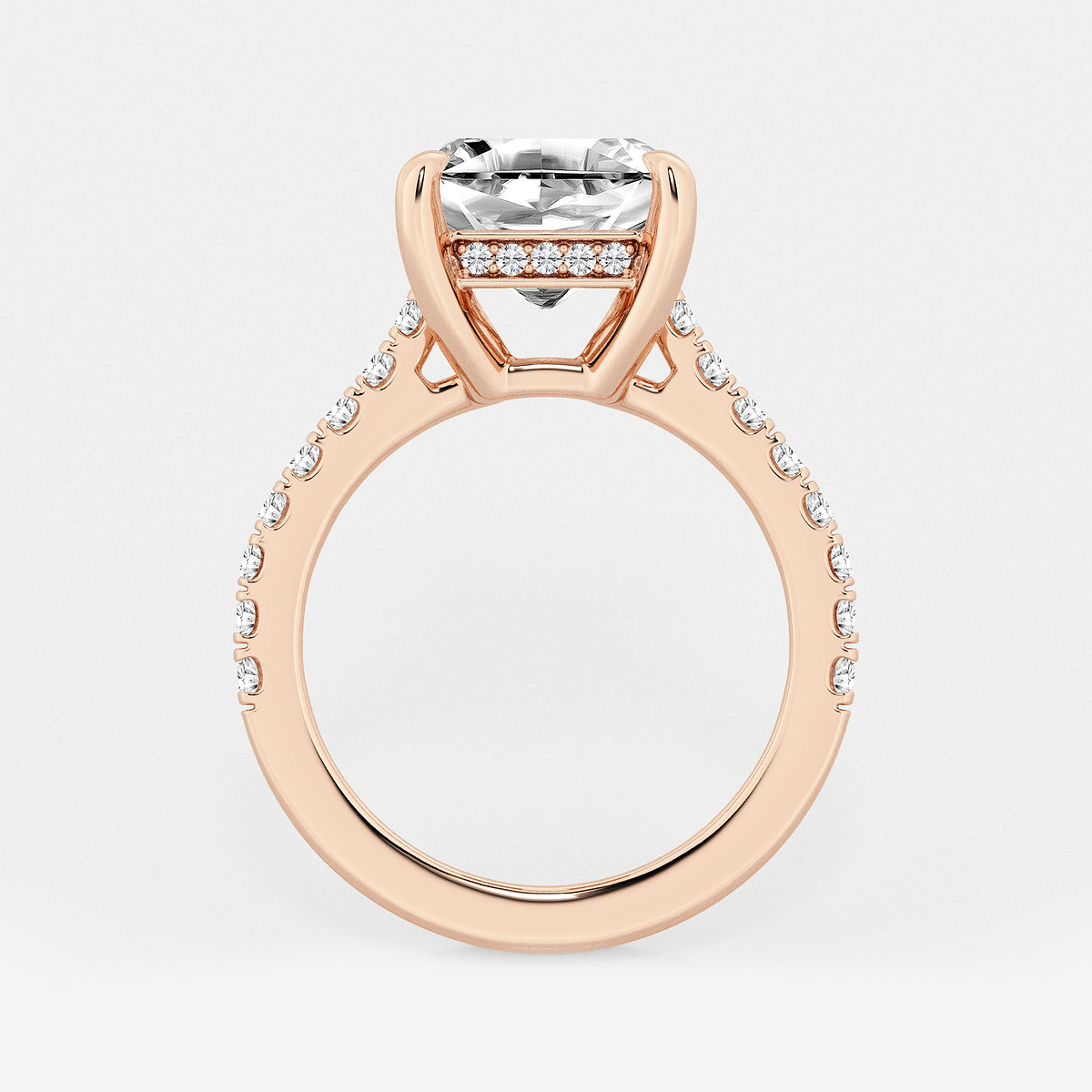 Additional Image 1 for  4 1/3 ctw Asscher Lab Grown Diamond Hidden Halo Engagement Ring