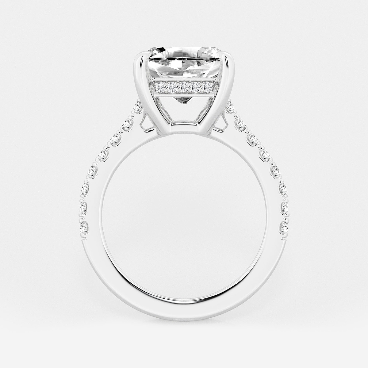 Additional Image 1 for  4 1/3 ctw Asscher Lab Grown Diamond Hidden Halo Engagement Ring