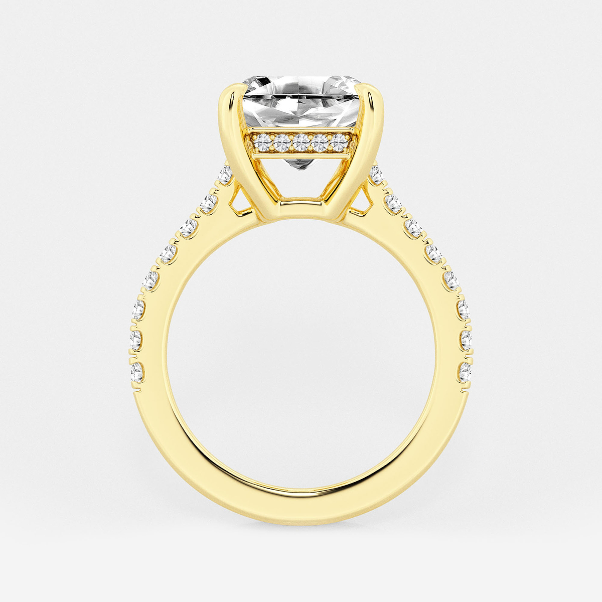 Additional Image 1 for  4 1/3 ctw Asscher Lab Grown Diamond Hidden Halo Engagement Ring
