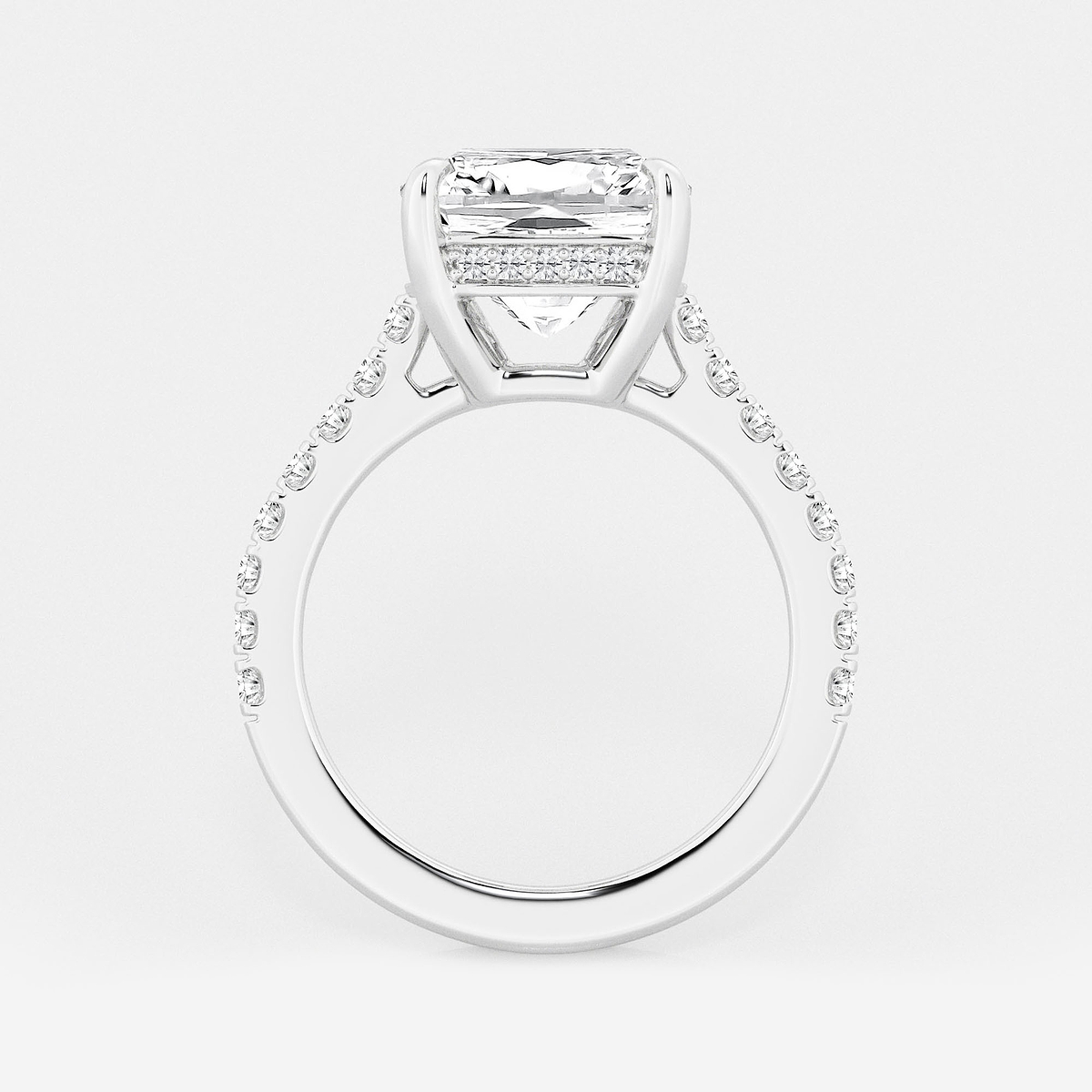 Additional Image 1 for  4 1/3 ctw Cushion Lab Grown Diamond Hidden Halo Engagement Ring