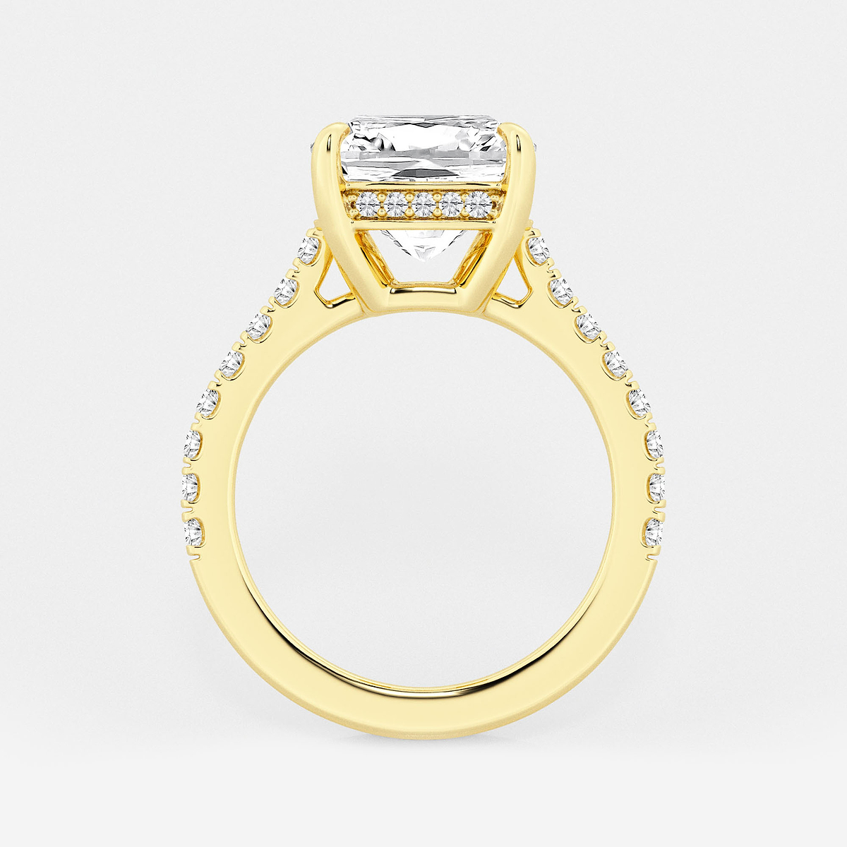 Additional Image 1 for  4 1/3 ctw Cushion Lab Grown Diamond Hidden Halo Engagement Ring