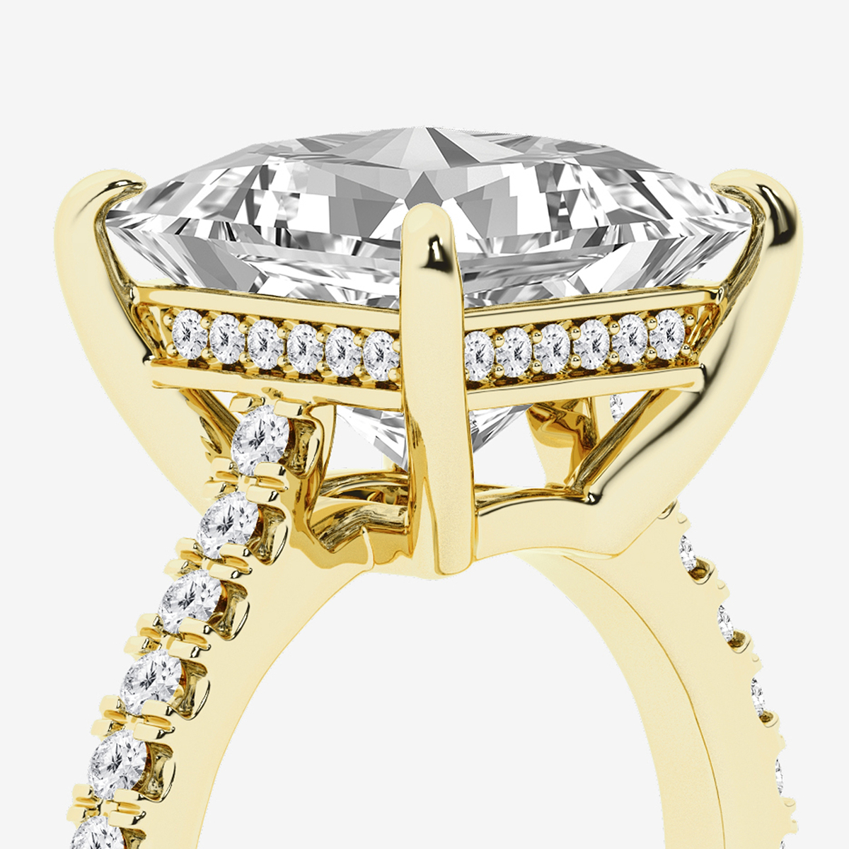 Additional Image 2 for  4 1/3 ctw Princess Lab Grown Diamond Hidden Halo Engagement Ring