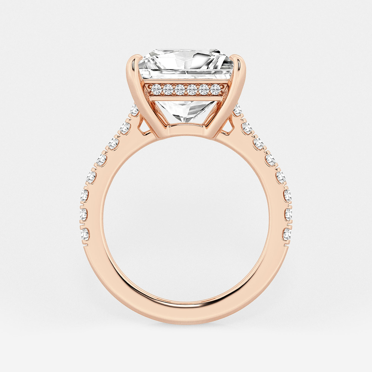 Additional Image 1 for  4 1/3 ctw Princess Lab Grown Diamond Hidden Halo Engagement Ring