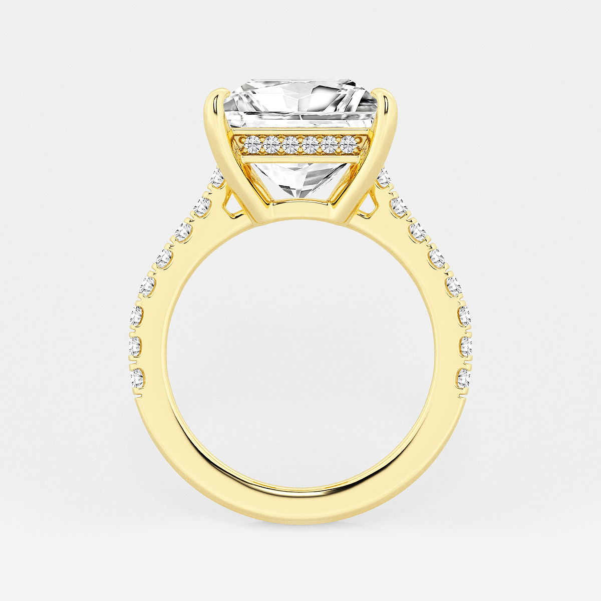 Additional Image 1 for  4 1/3 ctw Princess Lab Grown Diamond Hidden Halo Engagement Ring