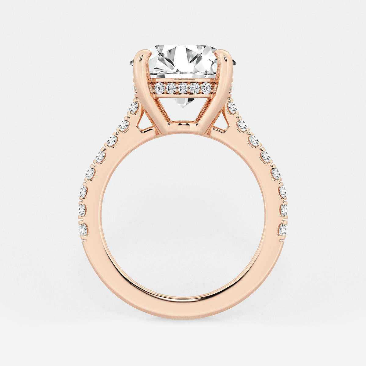 Additional Image 1 for  4 1/3 ctw Round Lab Grown Diamond Hidden Halo Engagement Ring