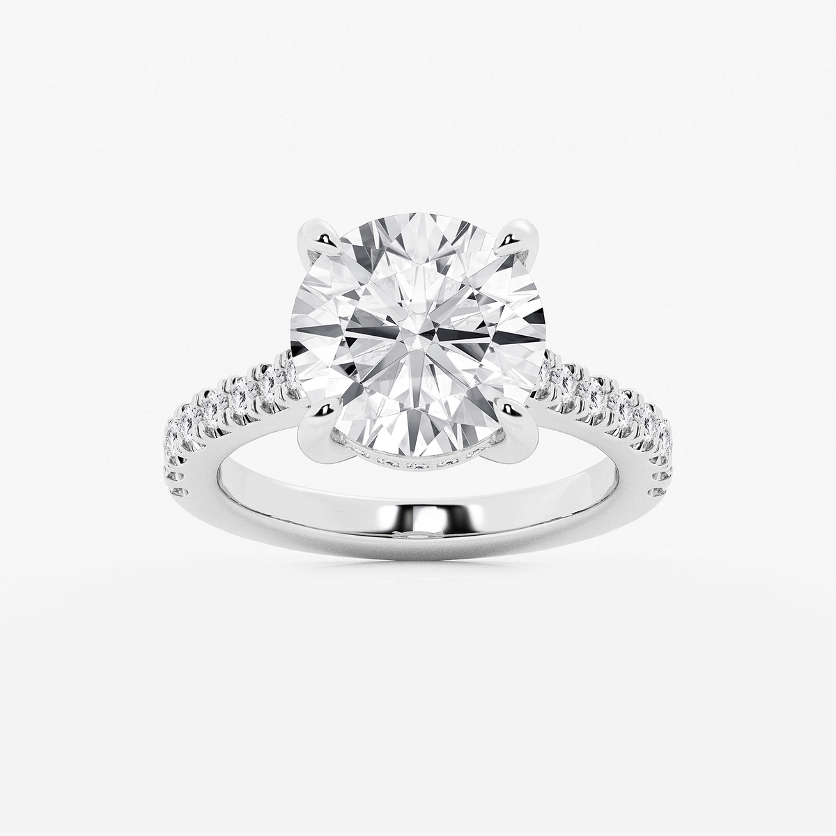 4 1/3 ctw Round Lab Grown Diamond Hidden Halo Engagement Ring