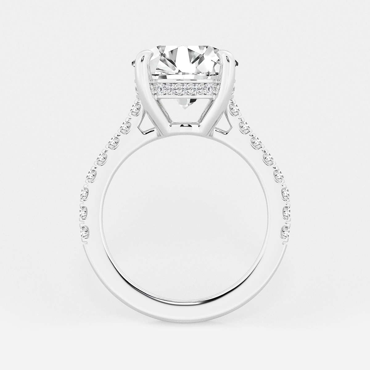 Additional Image 1 for  4 1/3 ctw Round Lab Grown Diamond Hidden Halo Engagement Ring