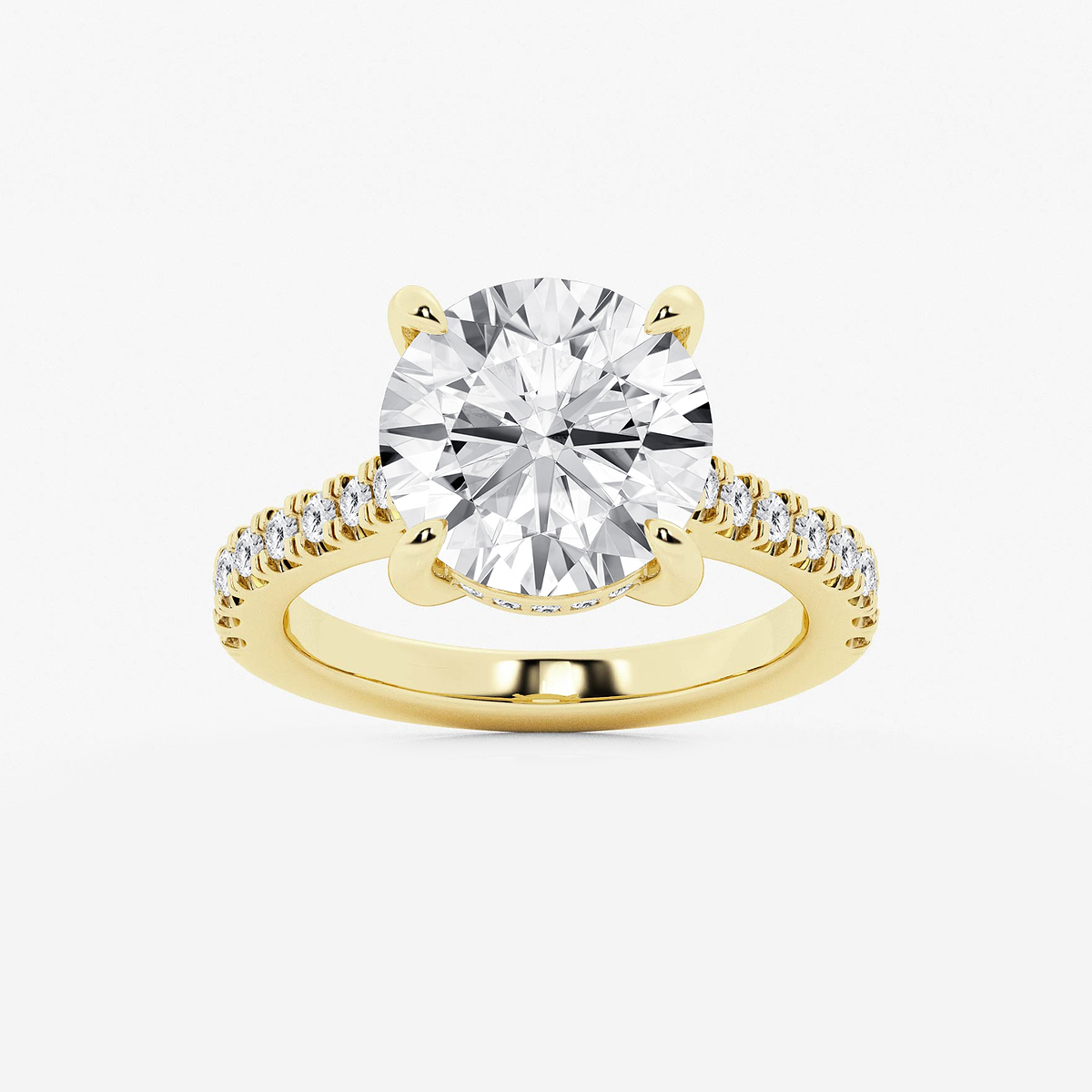 4 1/3 ctw Round Lab Grown Diamond Hidden Halo Engagement Ring