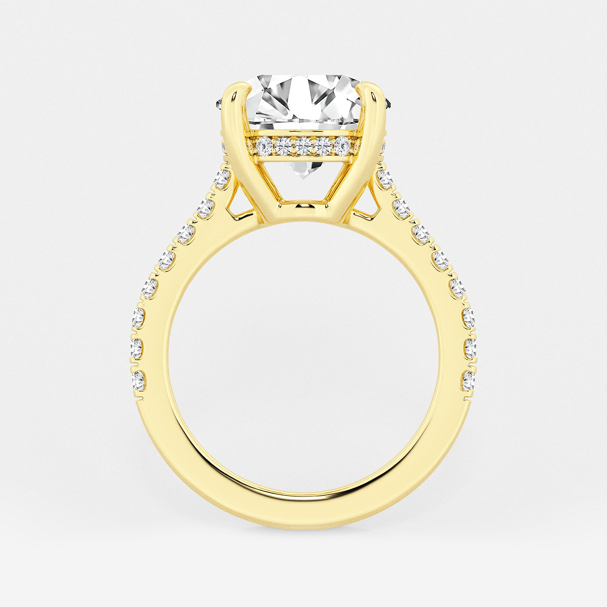 Additional Image 1 for  4 1/3 ctw Round Lab Grown Diamond Hidden Halo Engagement Ring