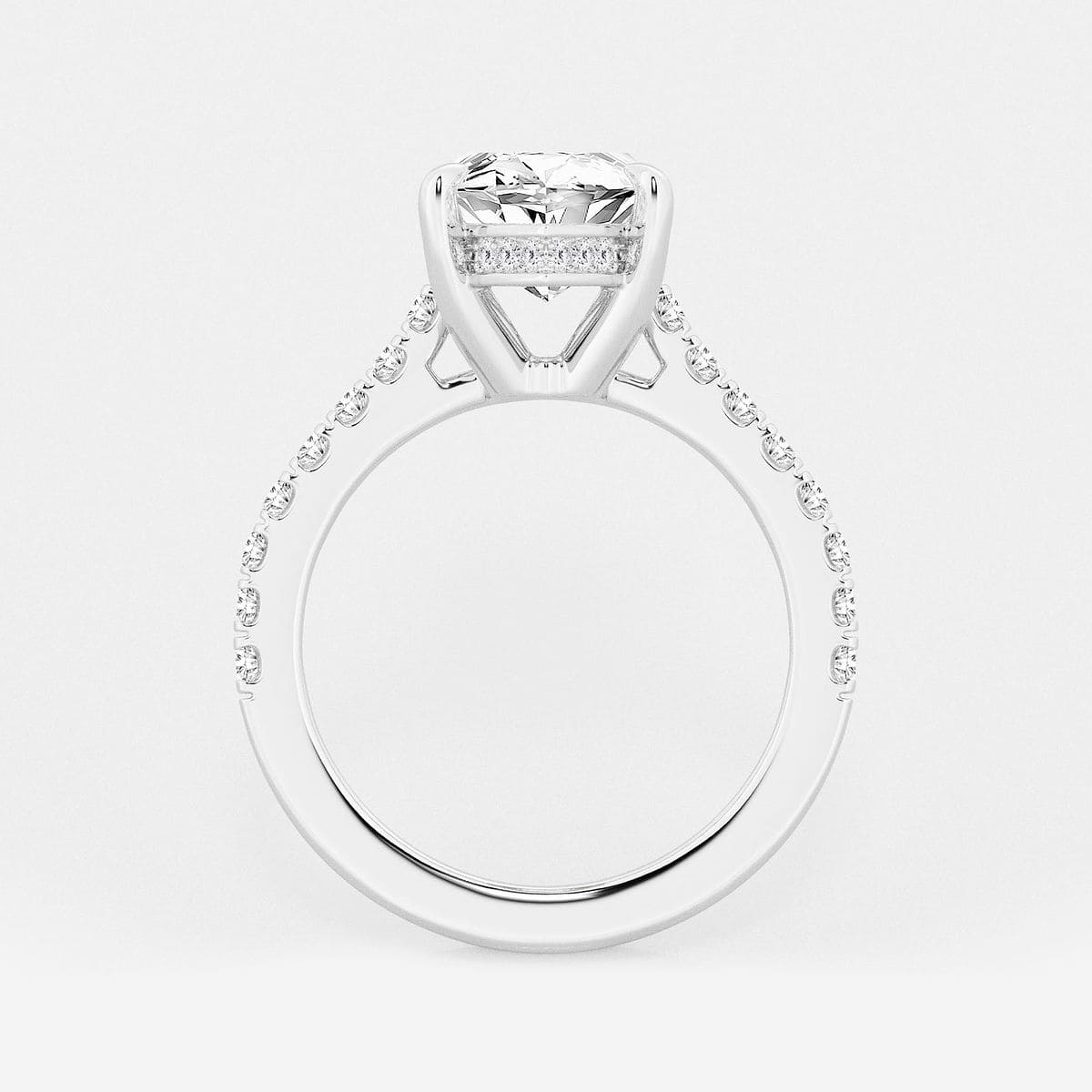 4 1/3 ctw Marquise Lab Grown Diamond Hidden Halo Engagement Ring 18K White Gold, E, VS1