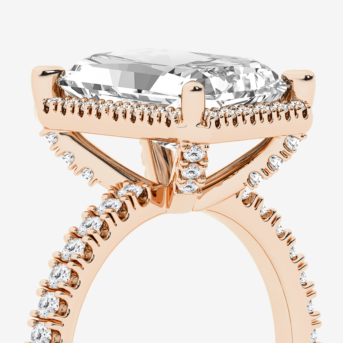 Additional Image 2 for  4 5/8 ctw Radiant Lab Grown Diamond Halo Engagement Ring