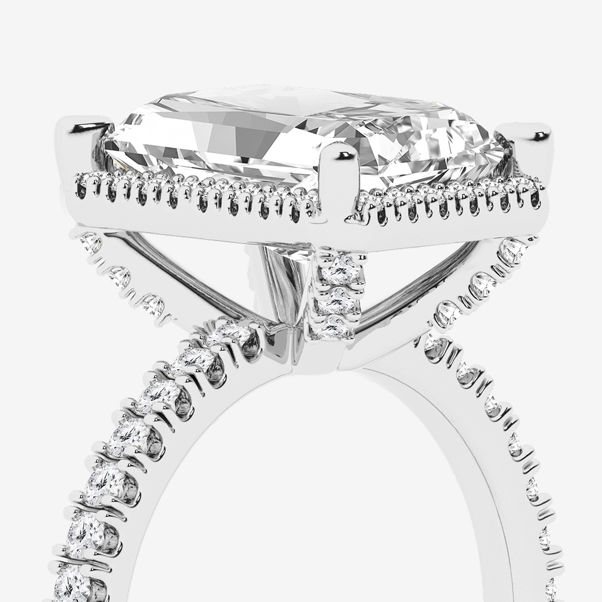 Additional Image 2 for  4 5/8 ctw Radiant Lab Grown Diamond Halo Engagement Ring