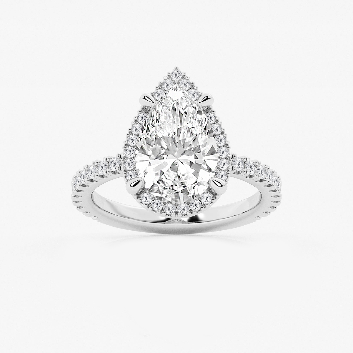 4 5/8 ctw Pear Lab Grown Diamond Halo Engagement Ring