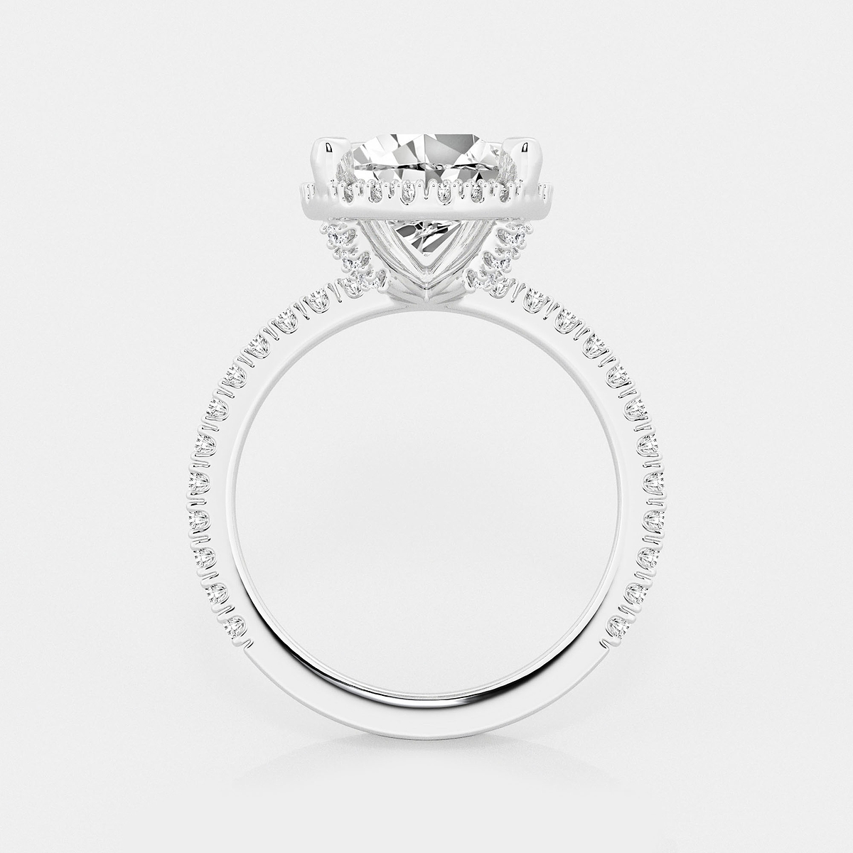 Additional Image 1 for  4 5/8 ctw Pear Lab Grown Diamond Halo Engagement Ring