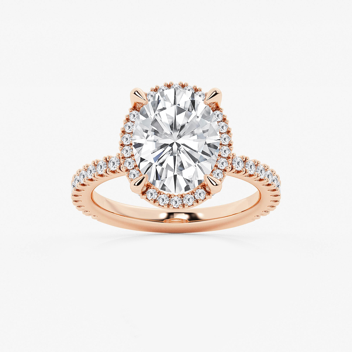 4 5/8 ctw Oval Lab Grown Diamond Halo Engagement Ring