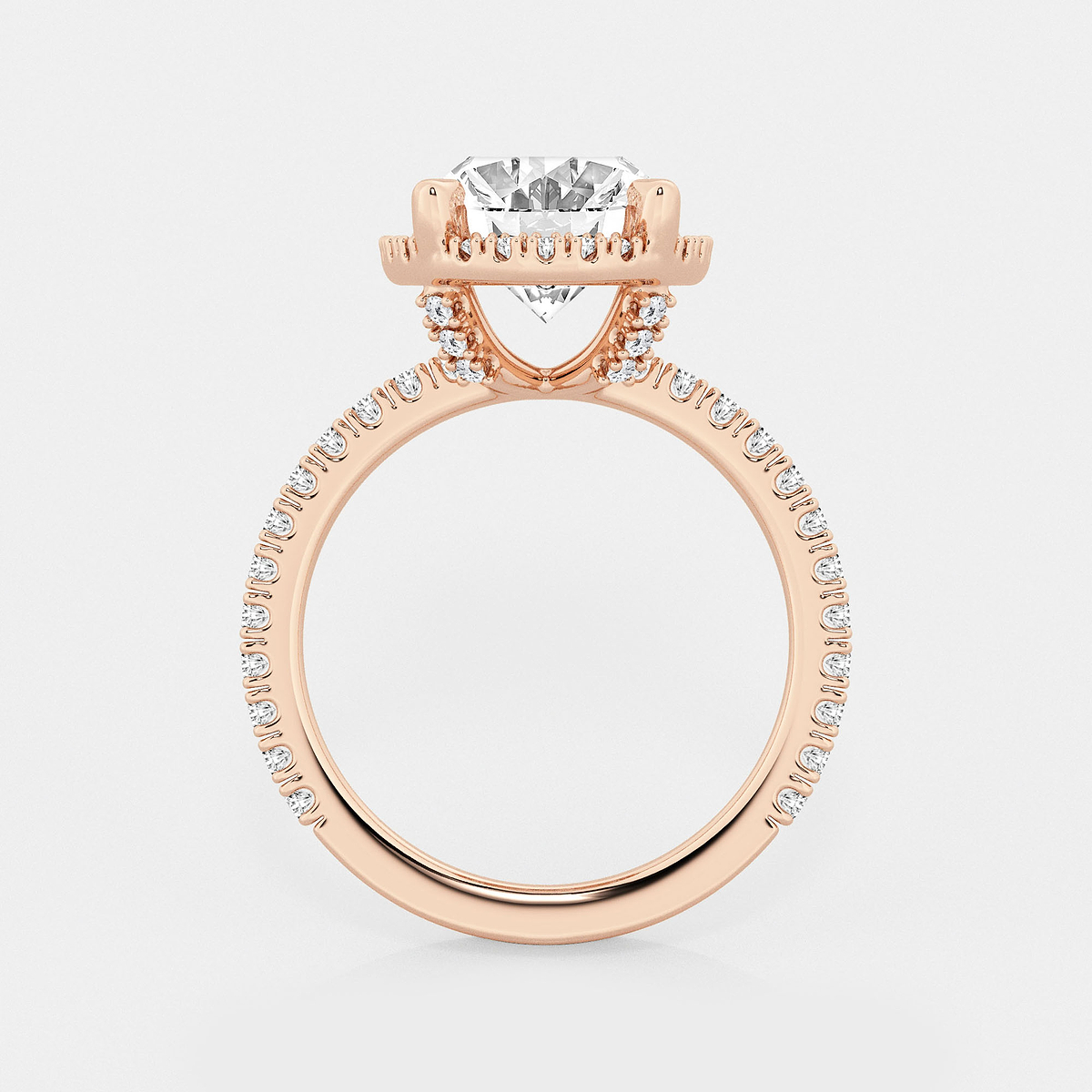 Additional Image 1 for  4 5/8 ctw Oval Lab Grown Diamond Halo Engagement Ring