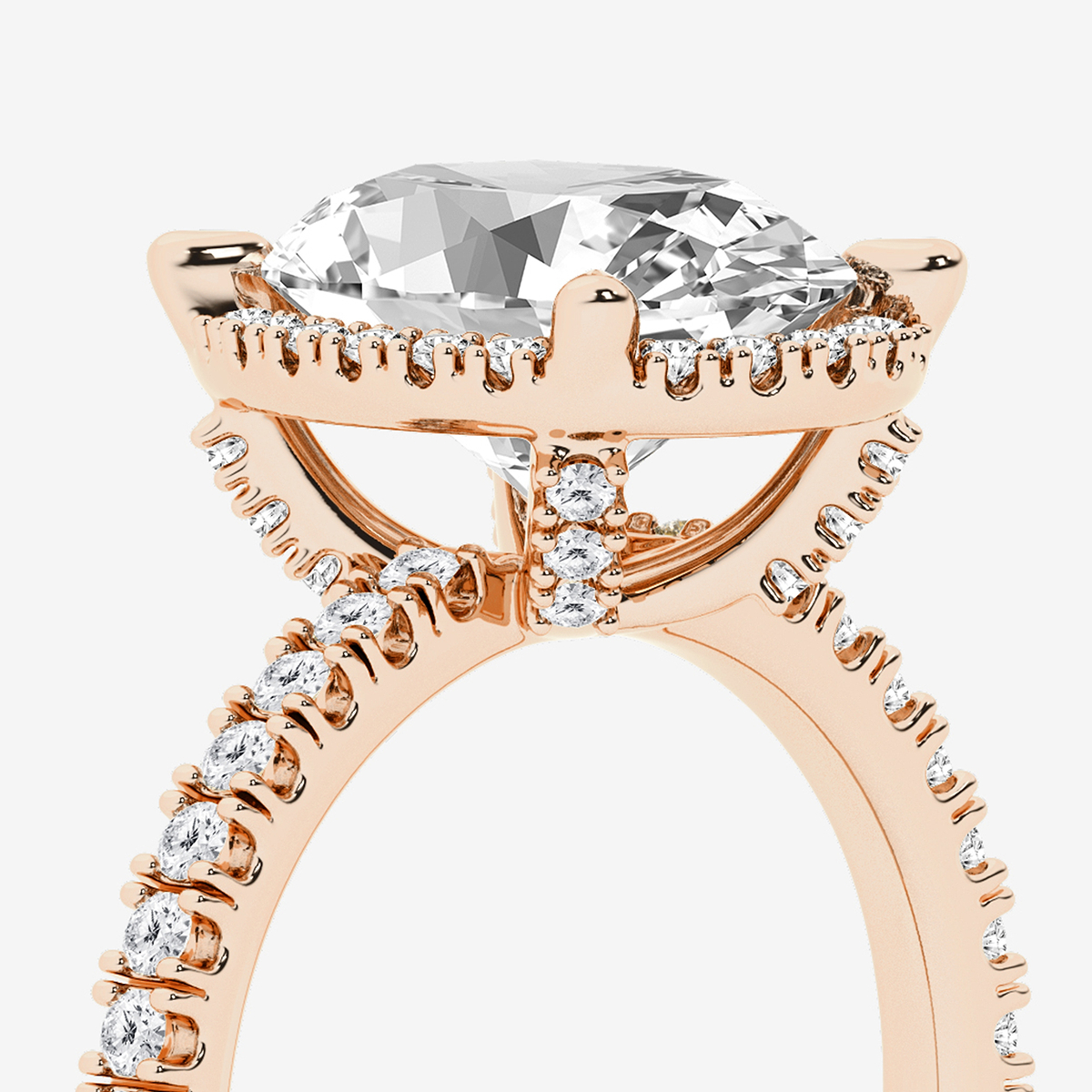 Additional Image 2 for  4 5/8 ctw Oval Lab Grown Diamond Halo Engagement Ring
