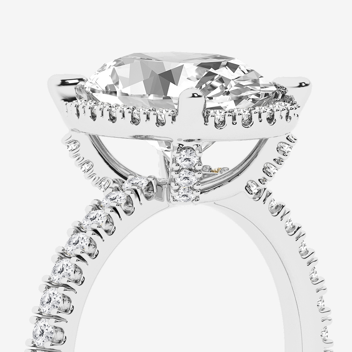 Additional Image 2 for  4 5/8 ctw Oval Lab Grown Diamond Halo Engagement Ring