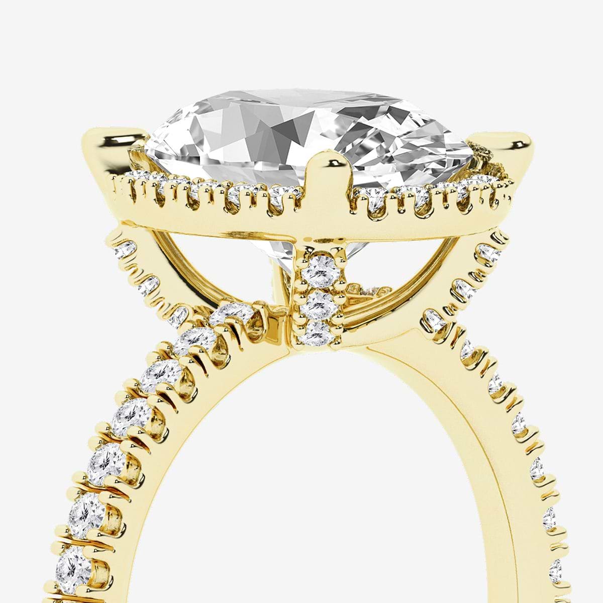 Additional Image 2 for  4 5/8 ctw Oval Lab Grown Diamond Halo Engagement Ring