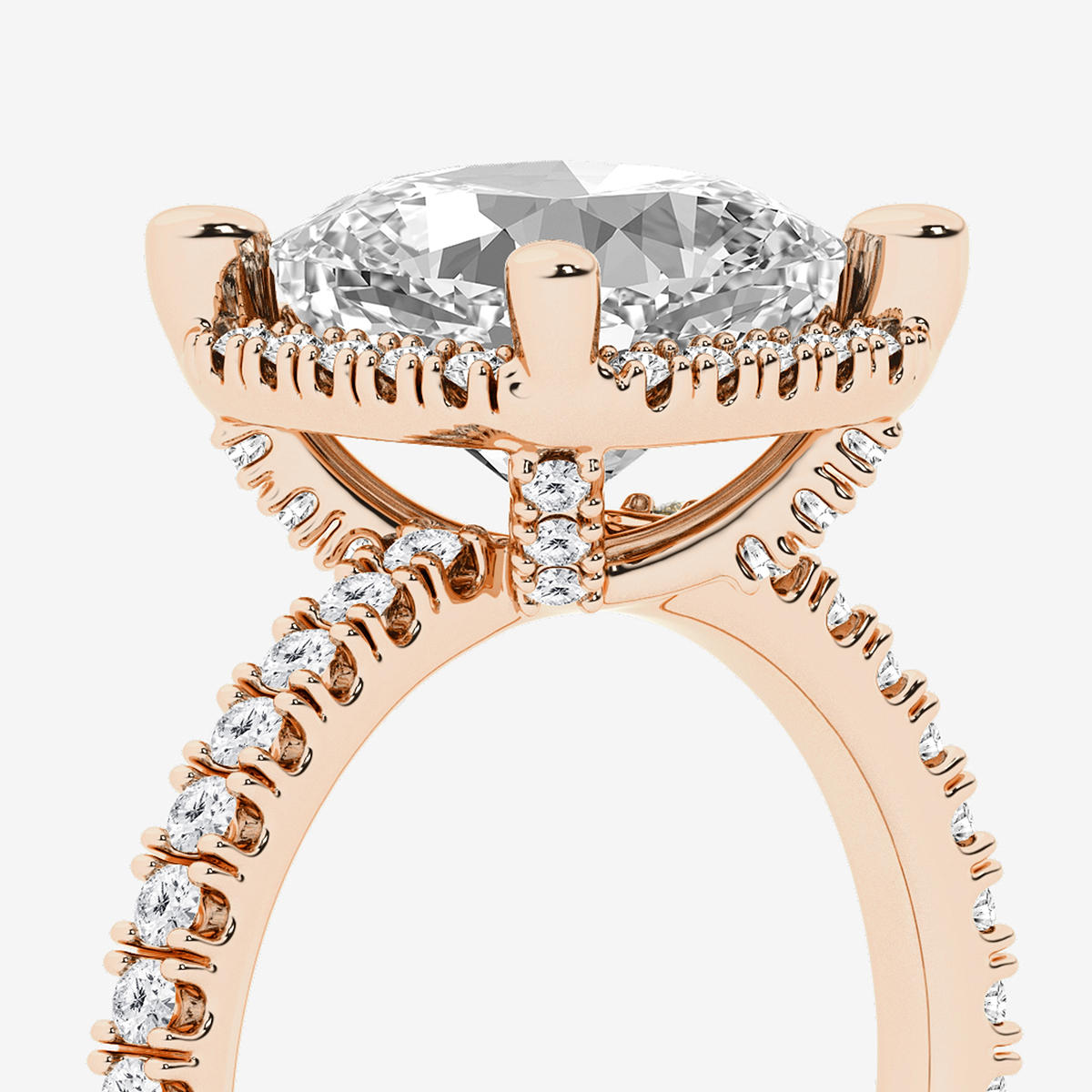 Additional Image 2 for  4 5/8 ctw Cushion Lab Grown Diamond Halo Engagement Ring