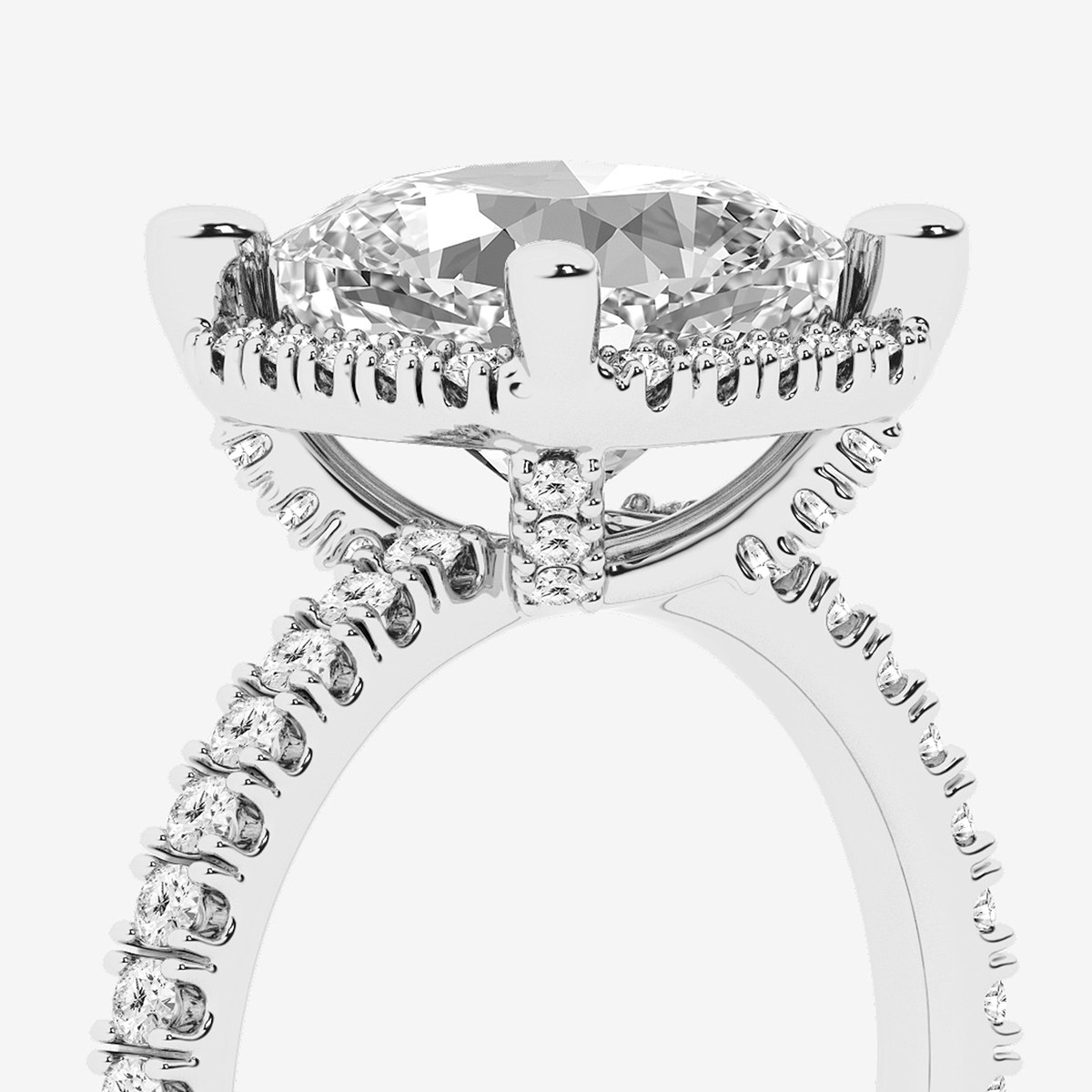 Additional Image 2 for  4 5/8 ctw Cushion Lab Grown Diamond Halo Engagement Ring