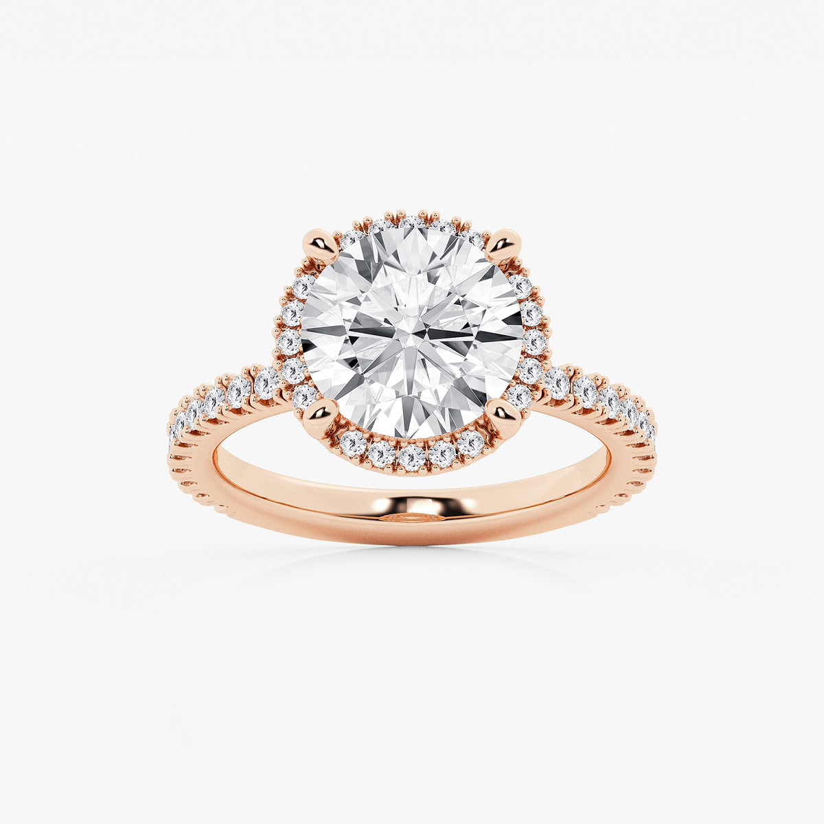 4 5/8 ctw Round Lab Grown Diamond Halo Engagement Ring