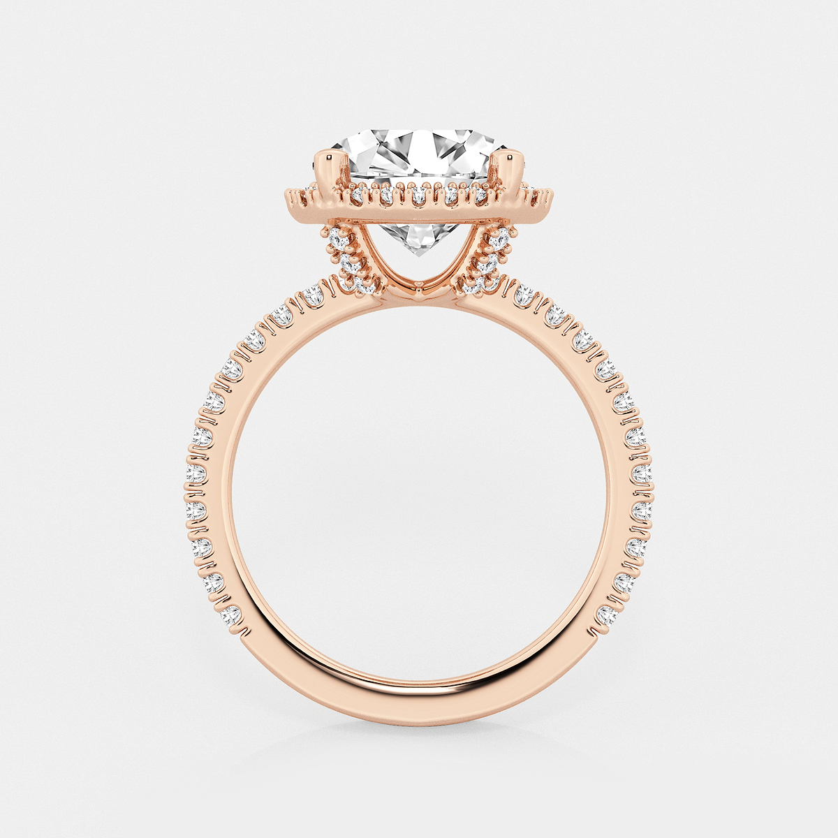 Additional Image 1 for  4 5/8 ctw Round Lab Grown Diamond Halo Engagement Ring