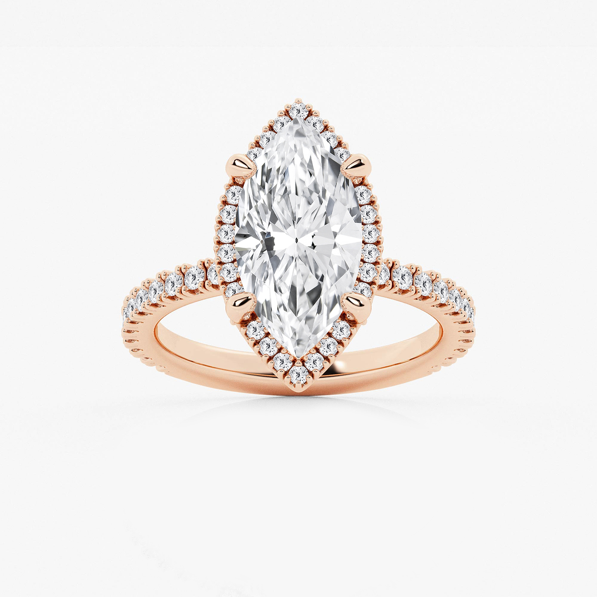 4 5/8 ctw Marquise Lab Grown Diamond Halo Engagement Ring