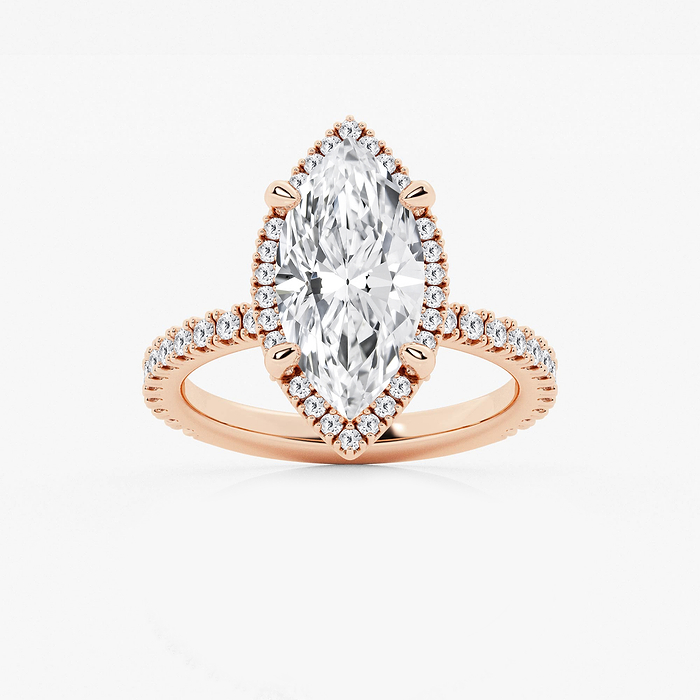 Suan - 4 5/8 ctw Marquise Lab Grown Diamond Halo Engagement Ring