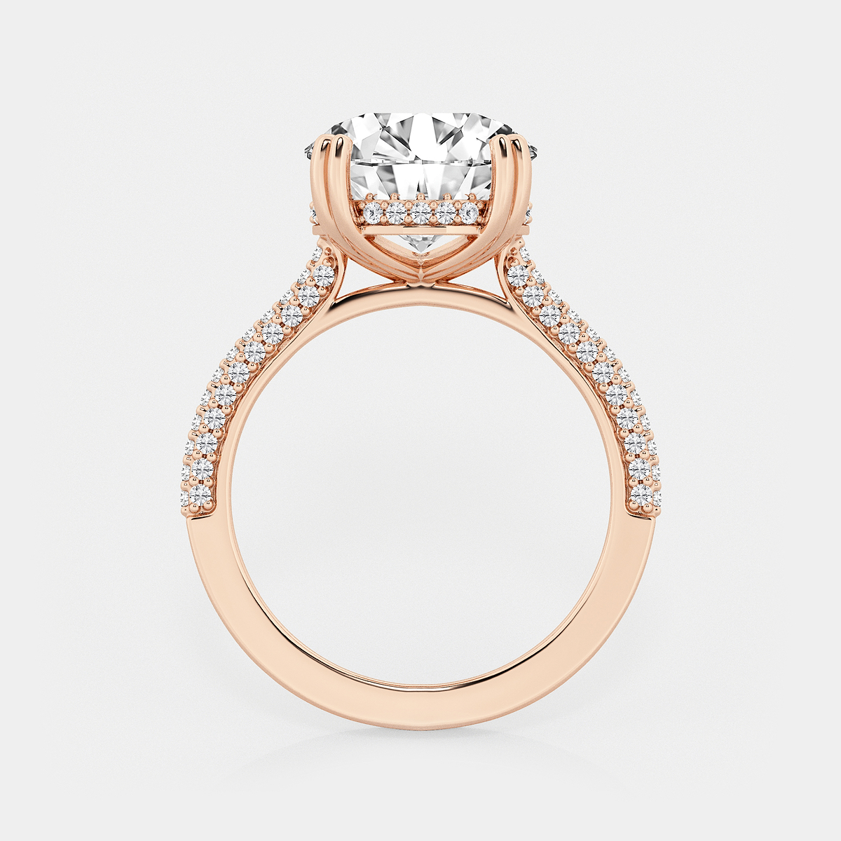 Additional Image 1 for  4 1/2 ctw Round Lab Grown Diamond Double Prong Hidden Halo Engagement Ring