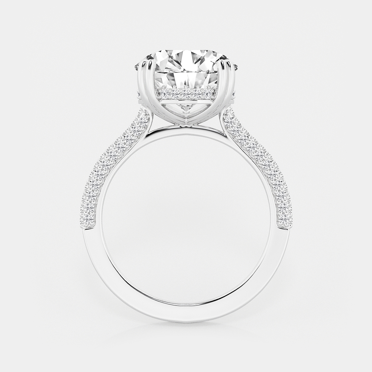 Additional Image 1 for  4 1/2 ctw Round Lab Grown Diamond Double Prong Hidden Halo Engagement Ring