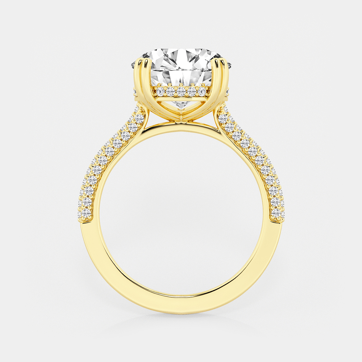 Additional Image 1 for  4 1/2 ctw Round Lab Grown Diamond Double Prong Hidden Halo Engagement Ring