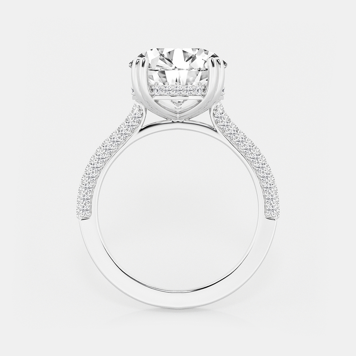 Additional Image 1 for  5 5/8 ctw Cushion Lab Grown Diamond Double Prong Hidden Halo Engagement Ring