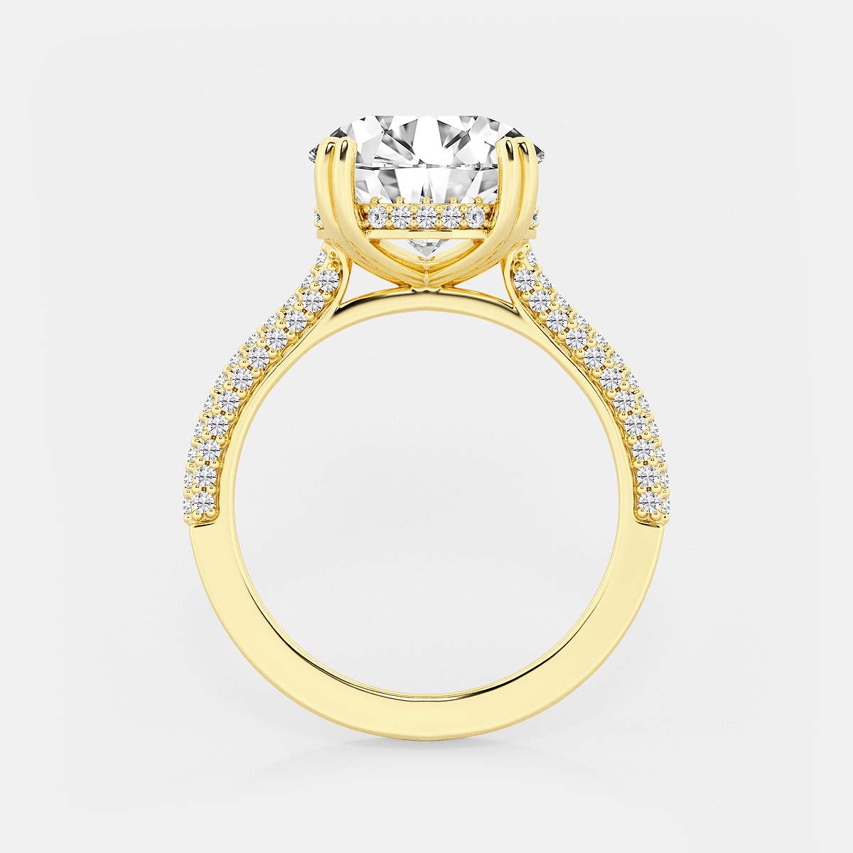 Additional Image 1 for  4 1/2 ctw Cushion Lab Grown Diamond Double Prong Hidden Halo Engagement Ring