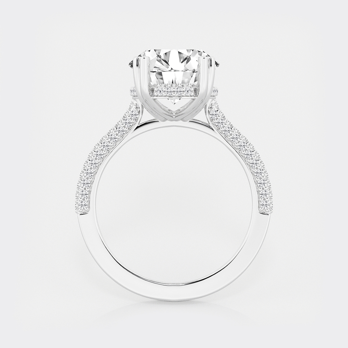 Additional Image 1 for  4 1/2 ctw Oval Lab Grown Diamond Double Prong Hidden Halo Engagement Ring