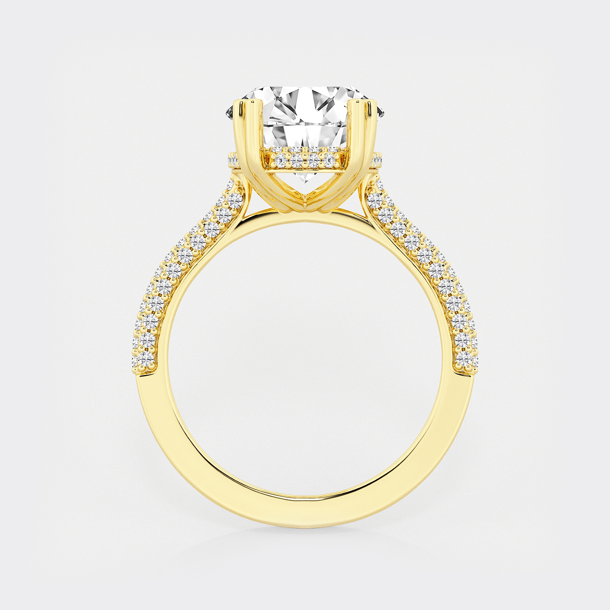Additional Image 1 for  5 5/8 ctw Oval Lab Grown Diamond Double Prong Hidden Halo Engagement Ring