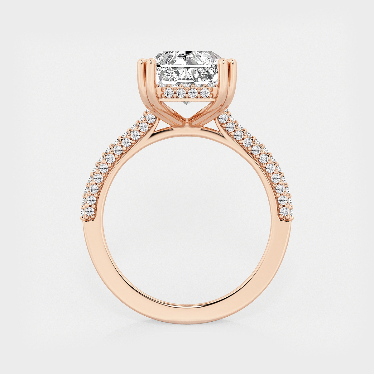 Additional Image 1 for  5 5/8 ctw Radiant Lab Grown Diamond Double Prong Hidden Halo Engagement Ring