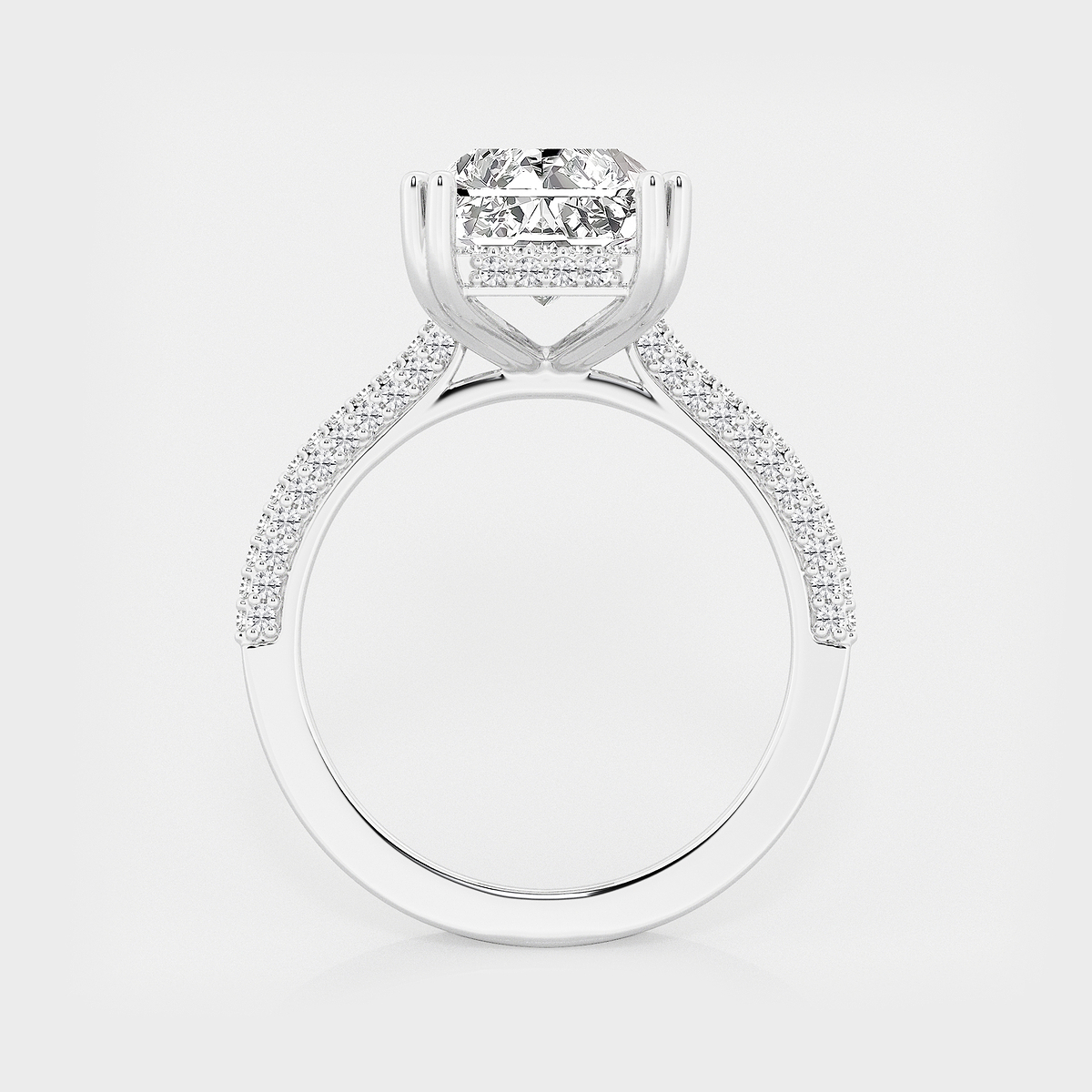 Additional Image 1 for  5 5/8 ctw Radiant Lab Grown Diamond Double Prong Hidden Halo Engagement Ring