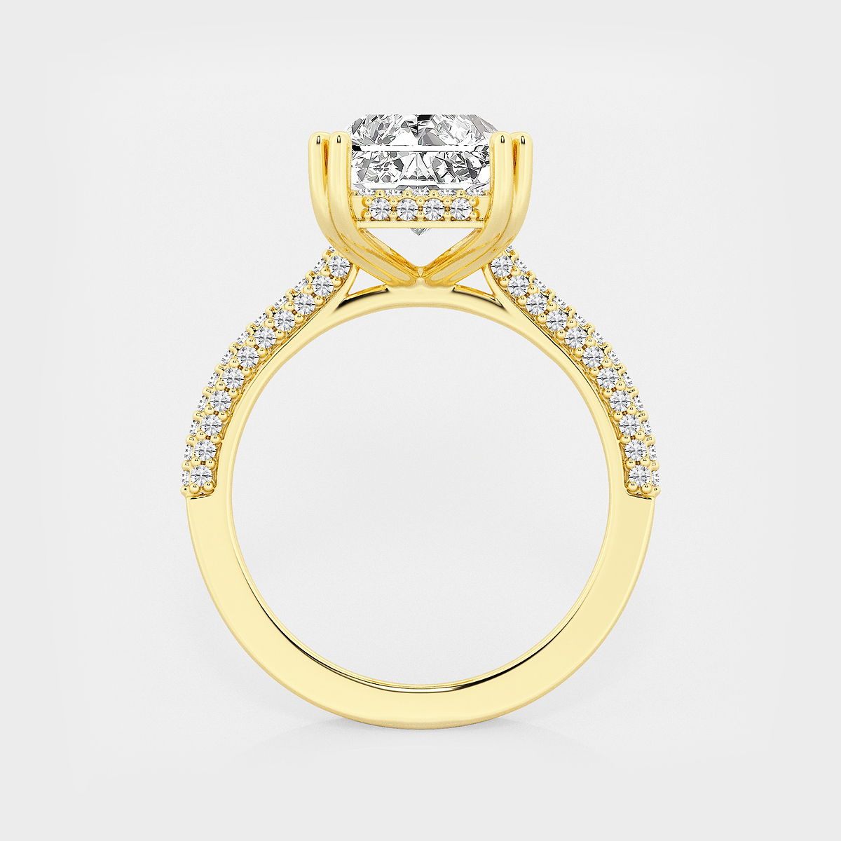 Additional Image 1 for  4 1/2 ctw Radiant Lab Grown Diamond Double Prong Hidden Halo Engagement Ring