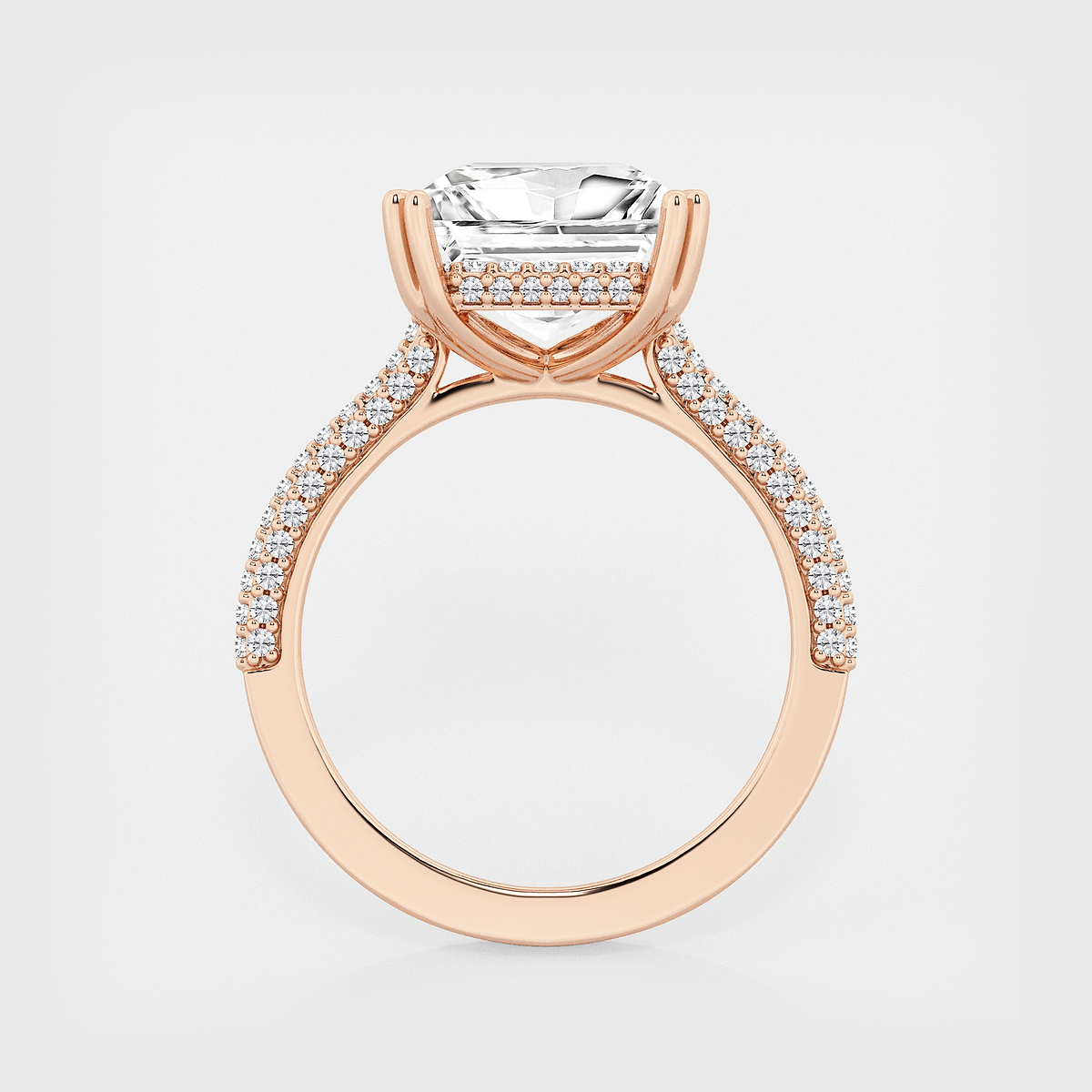 Additional Image 1 for  5 5/8 ctw Princess Lab Grown Diamond Double Prong Hidden Halo Engagement Ring