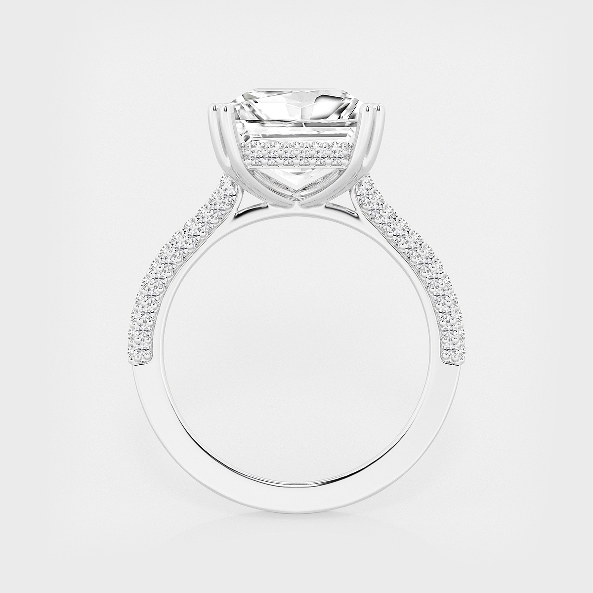 Additional Image 1 for  5 5/8 ctw Princess Lab Grown Diamond Double Prong Hidden Halo Engagement Ring