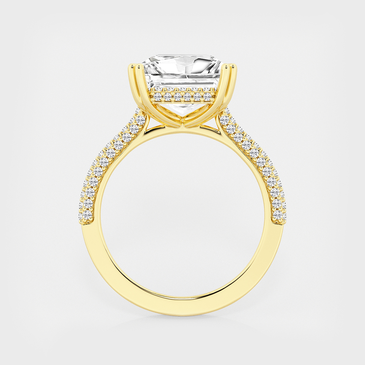 Additional Image 1 for  4 1/2 ctw Princess Lab Grown Diamond Double Prong Hidden Halo Engagement Ring