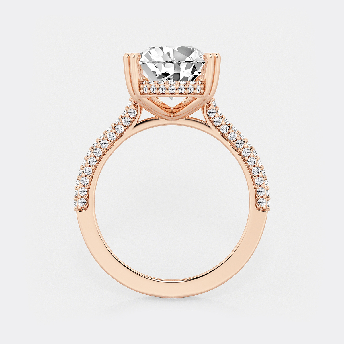 Additional Image 1 for  5 5/8 ctw Pear Lab Grown Diamond Double Prong Hidden Halo Engagement Ring