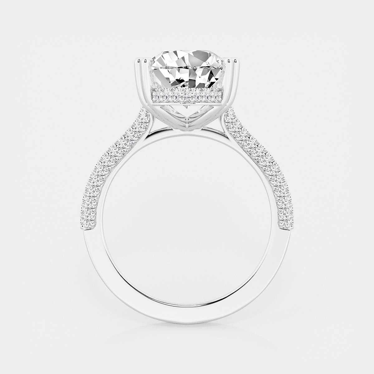 5 5/8 ctw Pear Lab Grown Diamond Double Prong Hidden Halo Engagement Ring