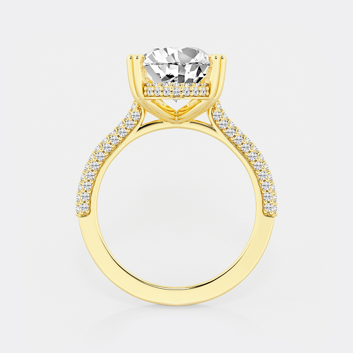 Additional Image 1 for  4 1/2 ctw Pear Lab Grown Diamond Double Prong Hidden Halo Engagement Ring