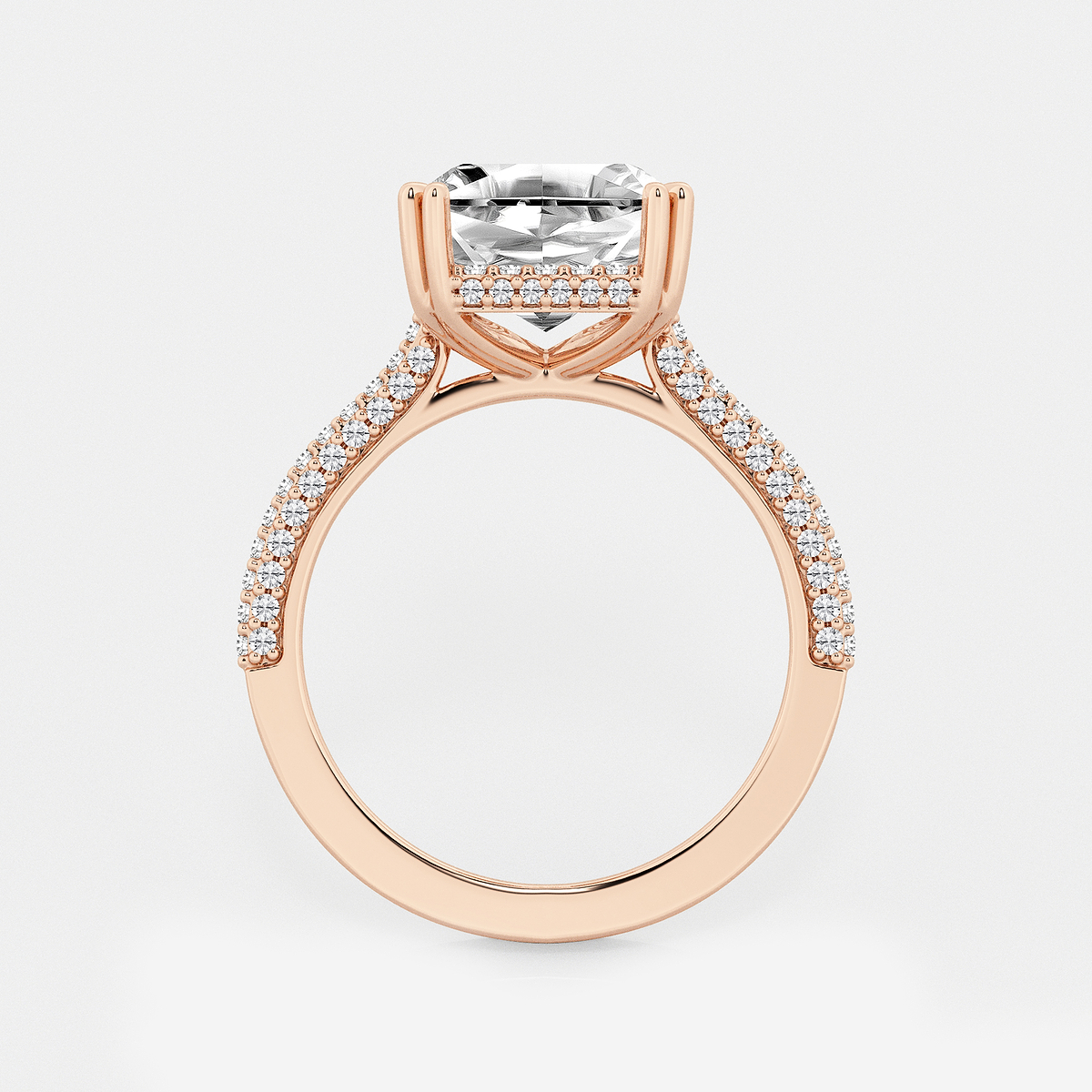Additional Image 1 for  5 5/8 ctw Asscher Lab Grown Diamond Double Prong Hidden Halo Engagement Ring