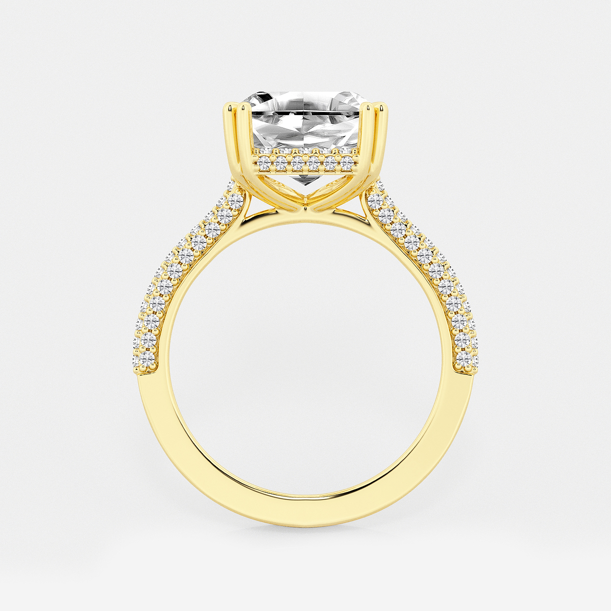 Additional Image 1 for  4 1/2 ctw Asscher Lab Grown Diamond Double Prong Hidden Halo Engagement Ring
