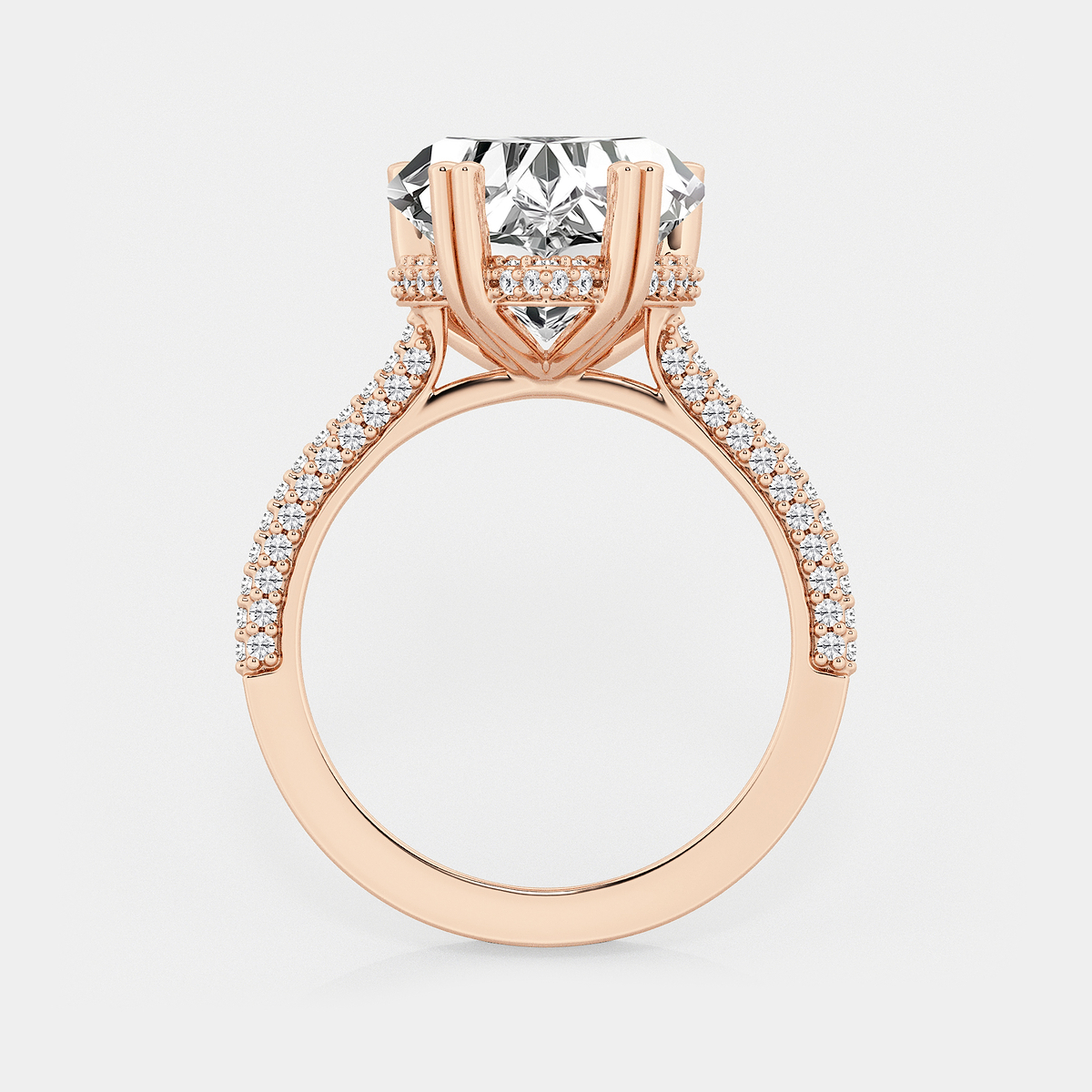 Additional Image 1 for  5 ctw Heart Lab Grown Diamond Double Prong Hidden Halo Engagement Ring