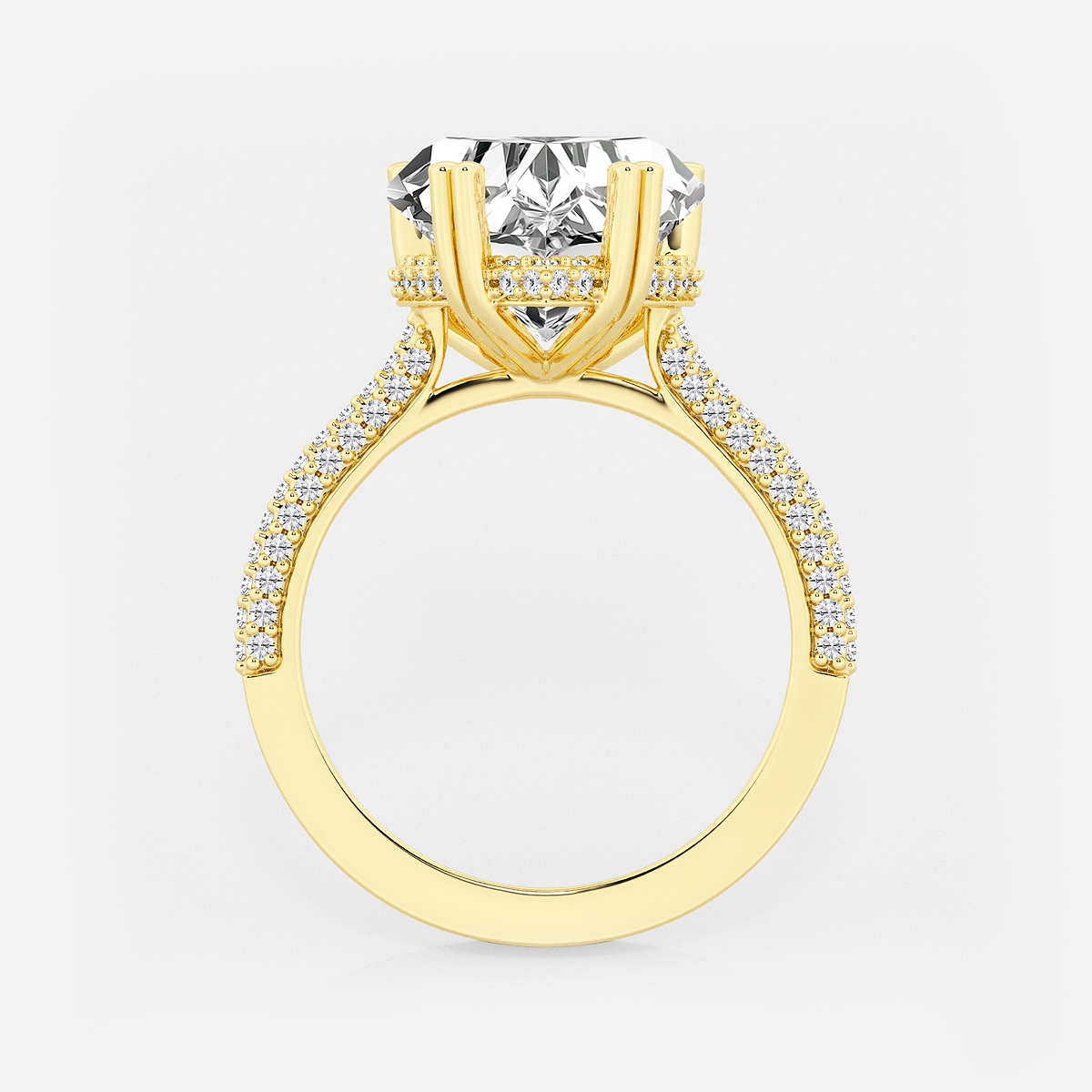 Additional Image 1 for  4 1/2 ctw Heart Lab Grown Diamond Double Prong Hidden Halo Engagement Ring