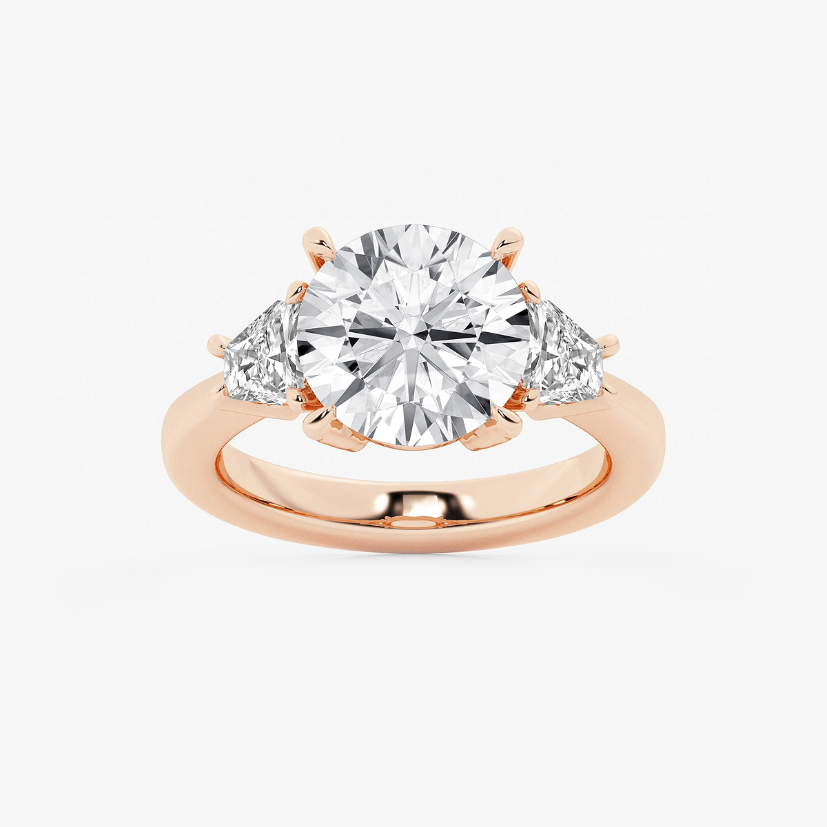 5 3/4 ctw Round Lab Grown Diamond Side Stone Engagement Ring